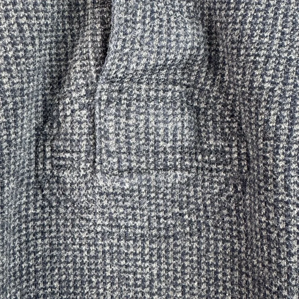 Polo Ralph Lauren Sweater Shirt Mens M Blue Gray Houndstooth Cotton Long Sleeve